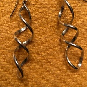 EUC Silver Spiral Dangling Earrings with French Hooks